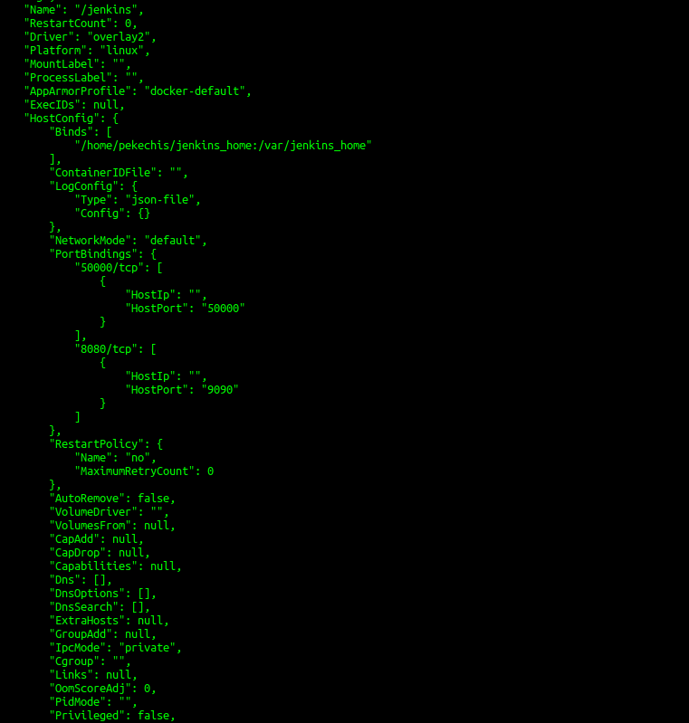 Información
                          detallada con docker inspect